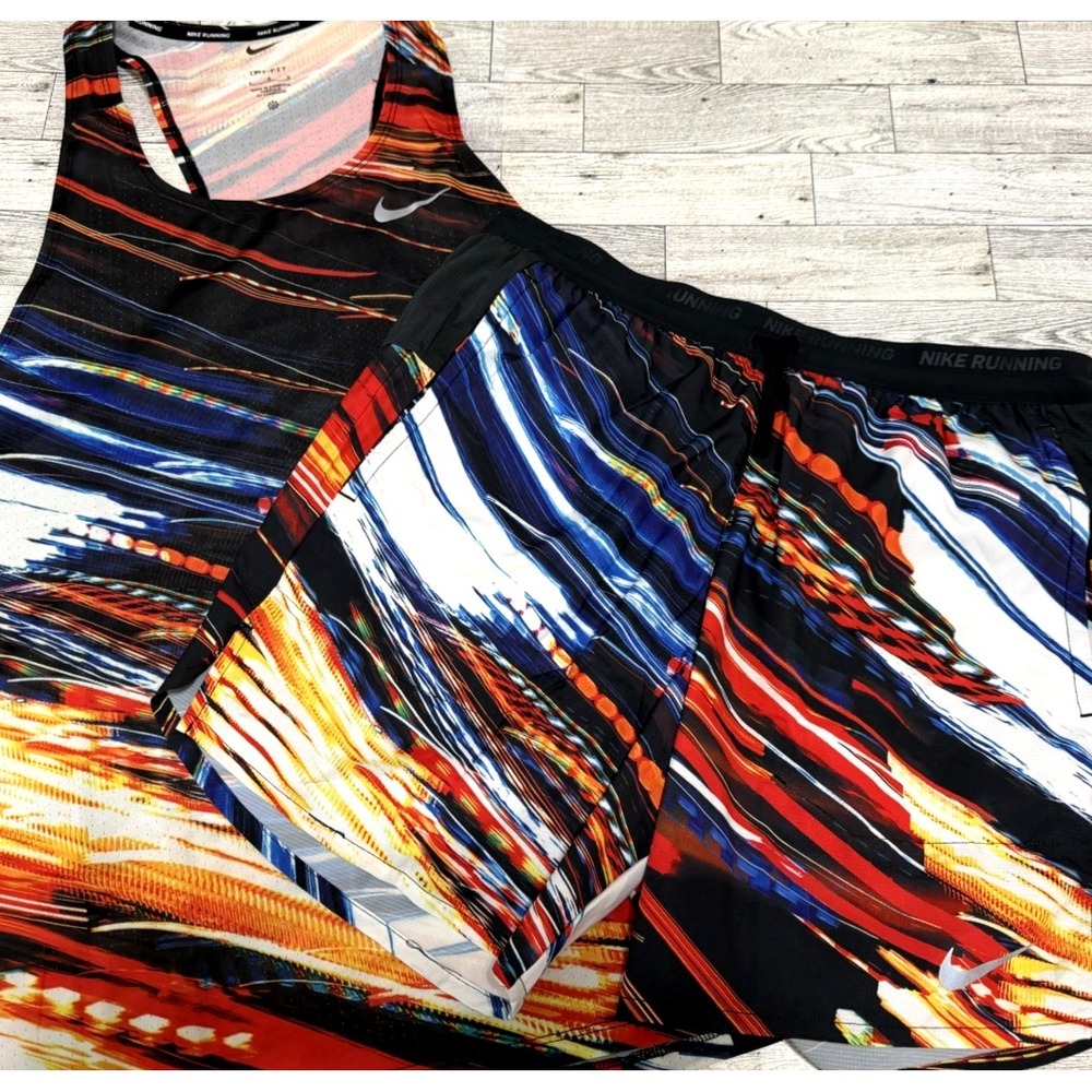 Nike Dri-FIT ADV AeroSwift Elite Running Singlet Tank & Shorts Matching Set M/L